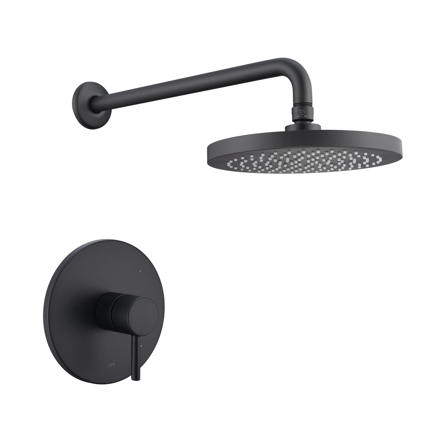 Single Handle 1-Spray Shower Faucet 1.8 GPM with Pressure Balance, Anti Scald in Matte Black (Valve Included)