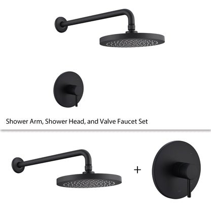 Single Handle 1-Spray Shower Faucet 1.8 GPM with Pressure Balance, Anti Scald in Matte Black (Valve Included)