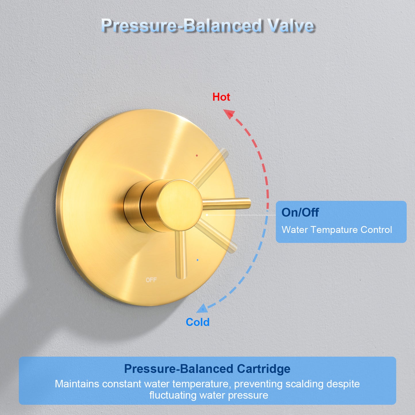 Single-Handle 1-Spray Tub and Shower Faucet 1.8 GPM with Valve in Brushed Gold (Valve Included)