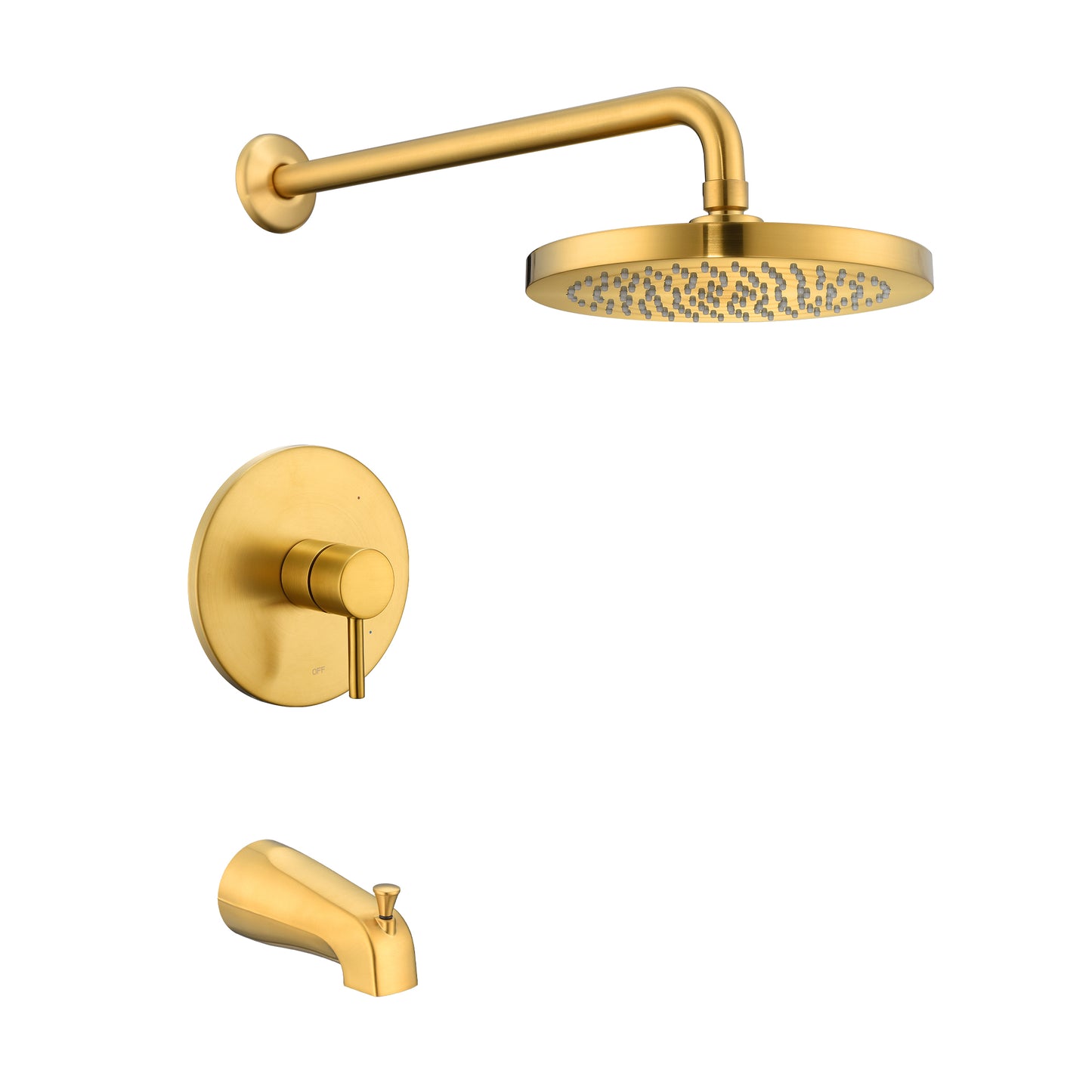 Single-Handle 1-Spray Tub and Shower Faucet 1.8 GPM with Valve in Brushed Gold (Valve Included)