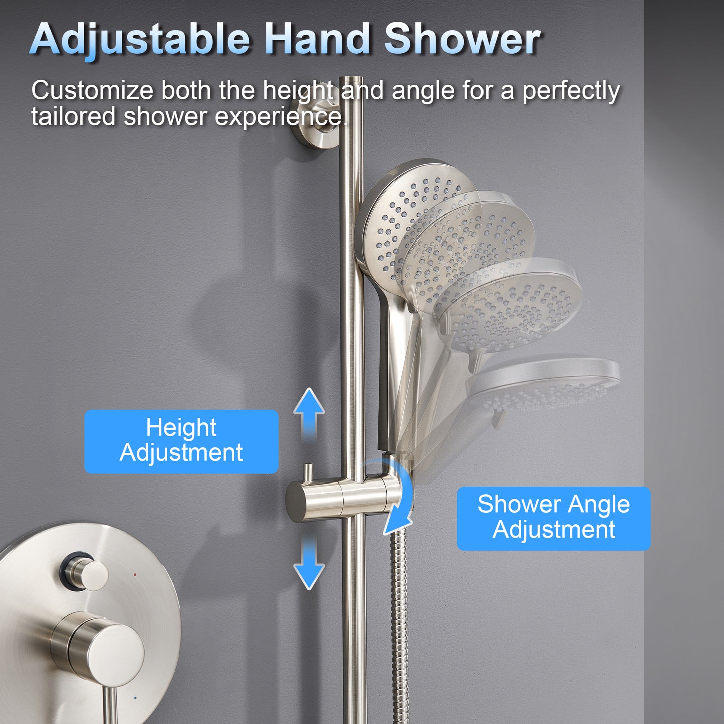 Single-Handle 3-Spray 24 in. Wall Bar Shower Faucet Kit with Hand Shower in Brushed Nickel (Valve Included)