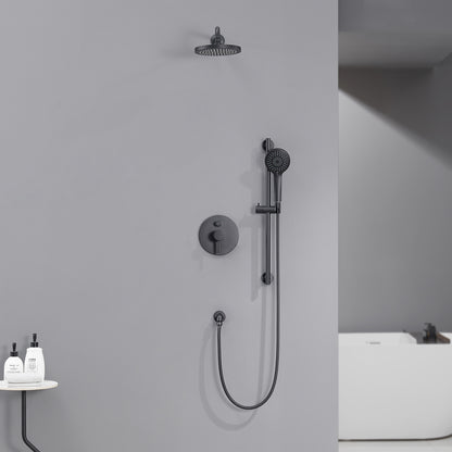 Single-Handle 3-Spray 24 in. Wall Bar Shower Faucet Kit with Hand Shower in Matte Black (Valve Included)