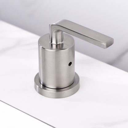 Contemporary 8 in. Widespread 2-Handle Bathroom Faucet with Pop-Up Drain in Brushed Nickel