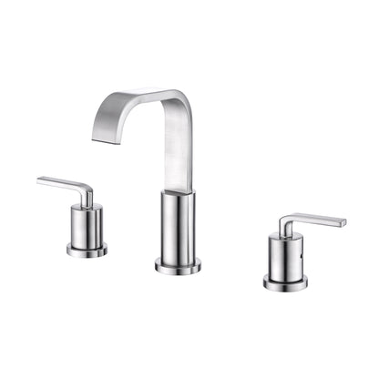 Contemporary 8 in. Widespread 2-Handle Bathroom Faucet with Pop-Up Drain in Brushed Nickel