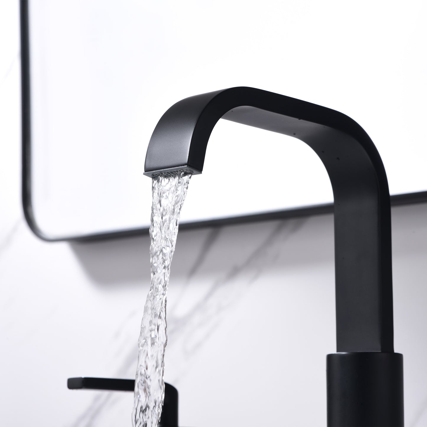 Contemporary 8 in. Widespread 2-Handle Bathroom Faucet with Pop-Up Drain in Matte Black