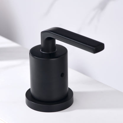 Contemporary 8 in. Widespread 2-Handle Bathroom Faucet with Pop-Up Drain in Matte Black