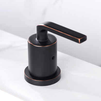 Contemporary 8 in. Widespread 2-Handle Bathroom Faucet with Pop-Up Drain in Oil Rubbed Bronze