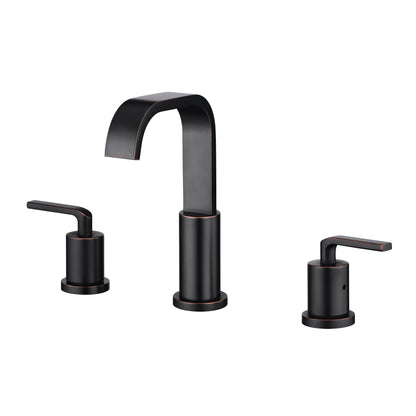 Contemporary 8 in. Widespread 2-Handle Bathroom Faucet with Pop-Up Drain in Oil Rubbed Bronze