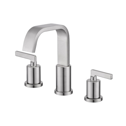 Contemporary 8 in. Widespread 2-Handle Bathroom Faucet in Brushed Nickel