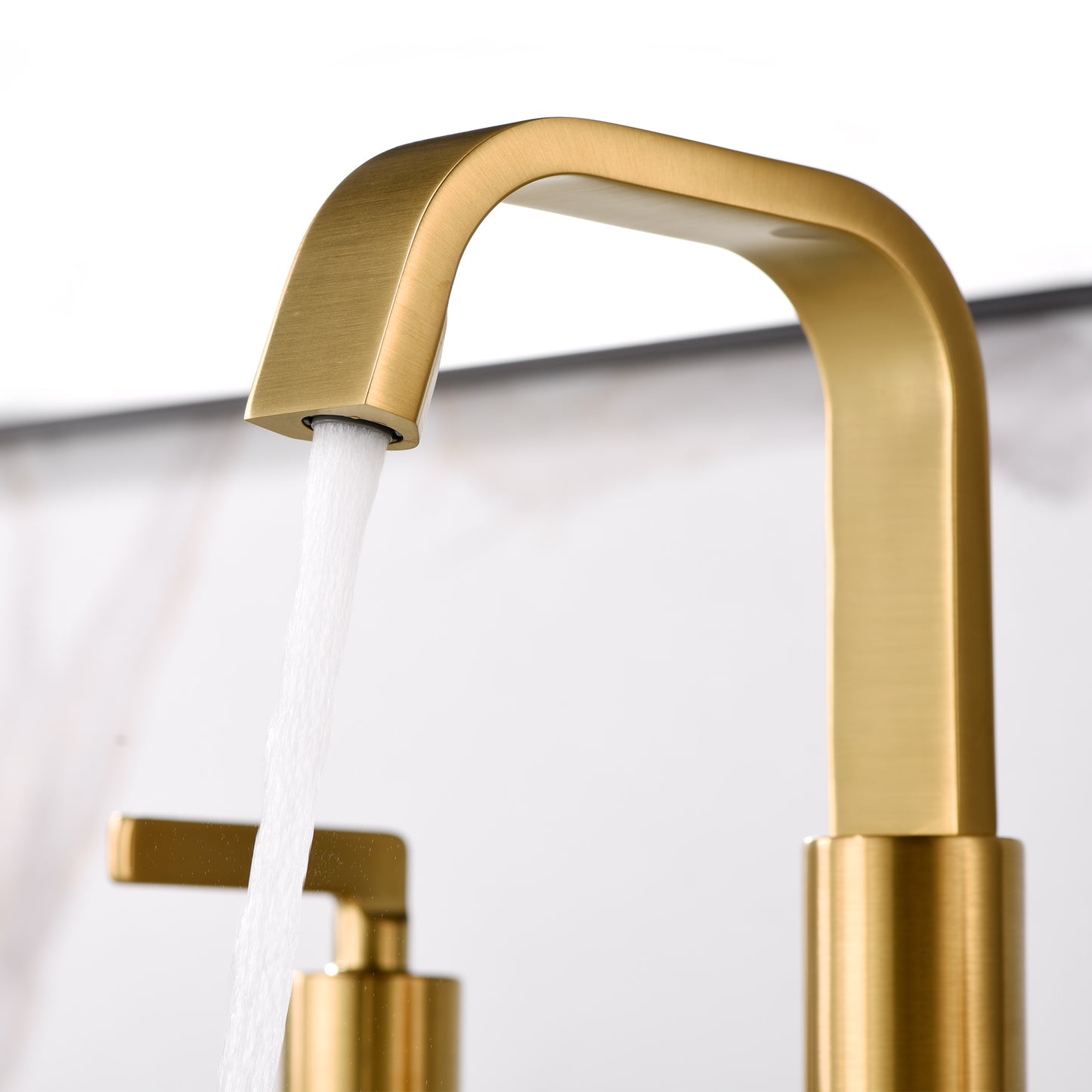 Contemporary 8 in. Widespread 2-Handle Bathroom Faucet in Brushed Gold