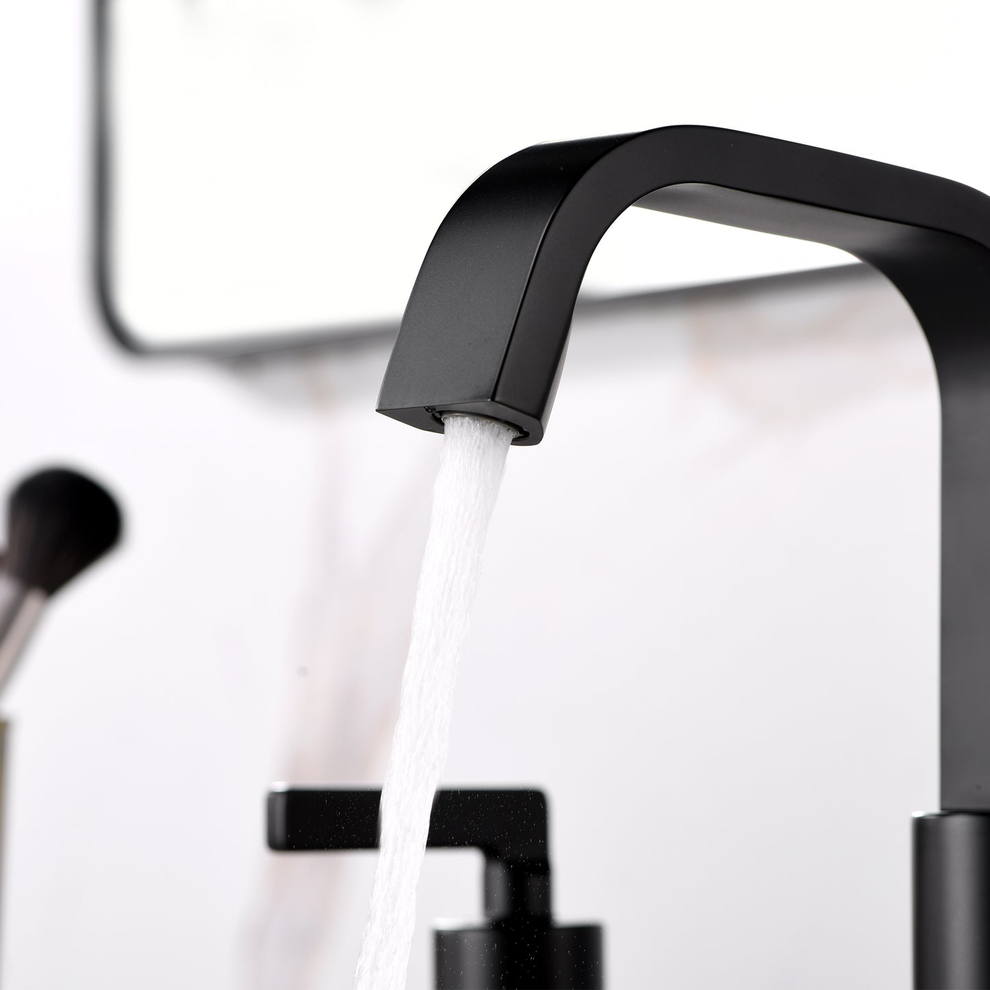 Contemporary 8 in. Widespread 2-Handle Bathroom Faucet in Matte Black