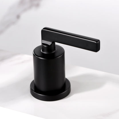 Contemporary 8 in. Widespread 2-Handle Bathroom Faucet in Matte Black