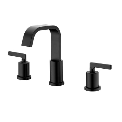 Contemporary 8 in. Widespread 2-Handle Bathroom Faucet in Matte Black