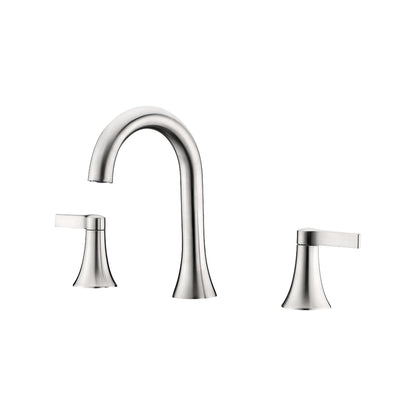 Contemporary 8 in. Widespread 2-Handle Bathroom Faucet in Brushed Nickel