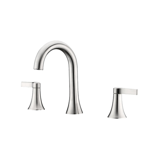 Contemporary 8 in. Widespread 2-Handle Bathroom Faucet in Brushed Nickel