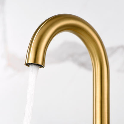 Contemporary 8 in. Widespread 2-Handle Bathroom Faucet in Brushed Gold