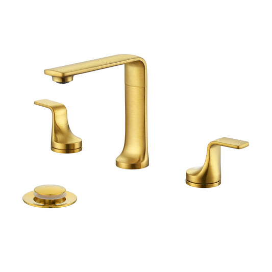 Varen WSP15-TG 8 in. Widespread 2-Handle Bathroom Faucet in Brushed Gold