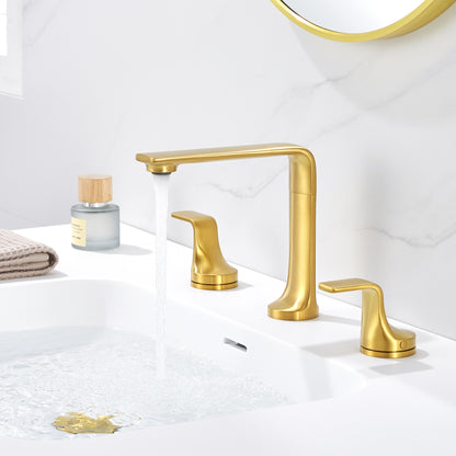 Varen 8 in. Widespread 2-Handle Bathroom Faucet in Brushed Gold