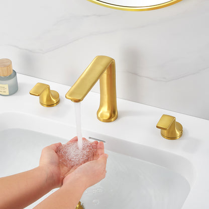 Varen 8 in. Widespread 2-Handle Bathroom Faucet in Brushed Gold