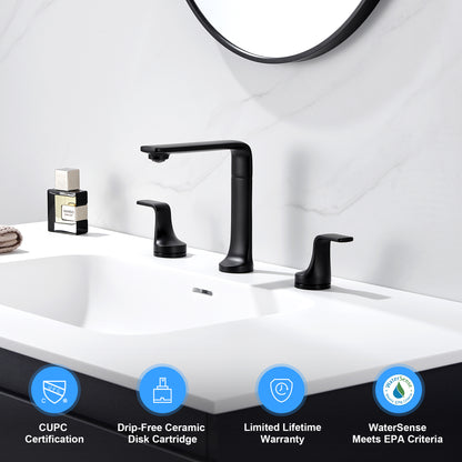 Varen 8 in. Widespread 2-Handle Bathroom Faucet in Matte Black