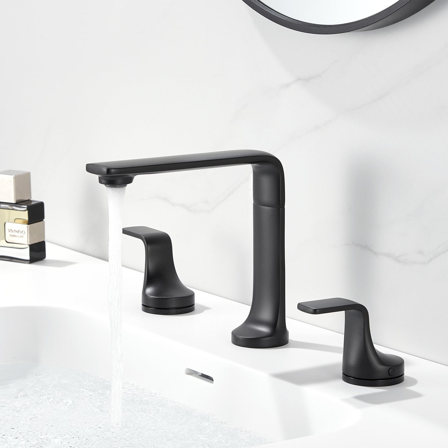 Varen 8 in. Widespread 2-Handle Bathroom Faucet in Matte Black