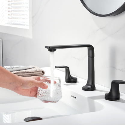 Varen 8 in. Widespread 2-Handle Bathroom Faucet in Matte Black