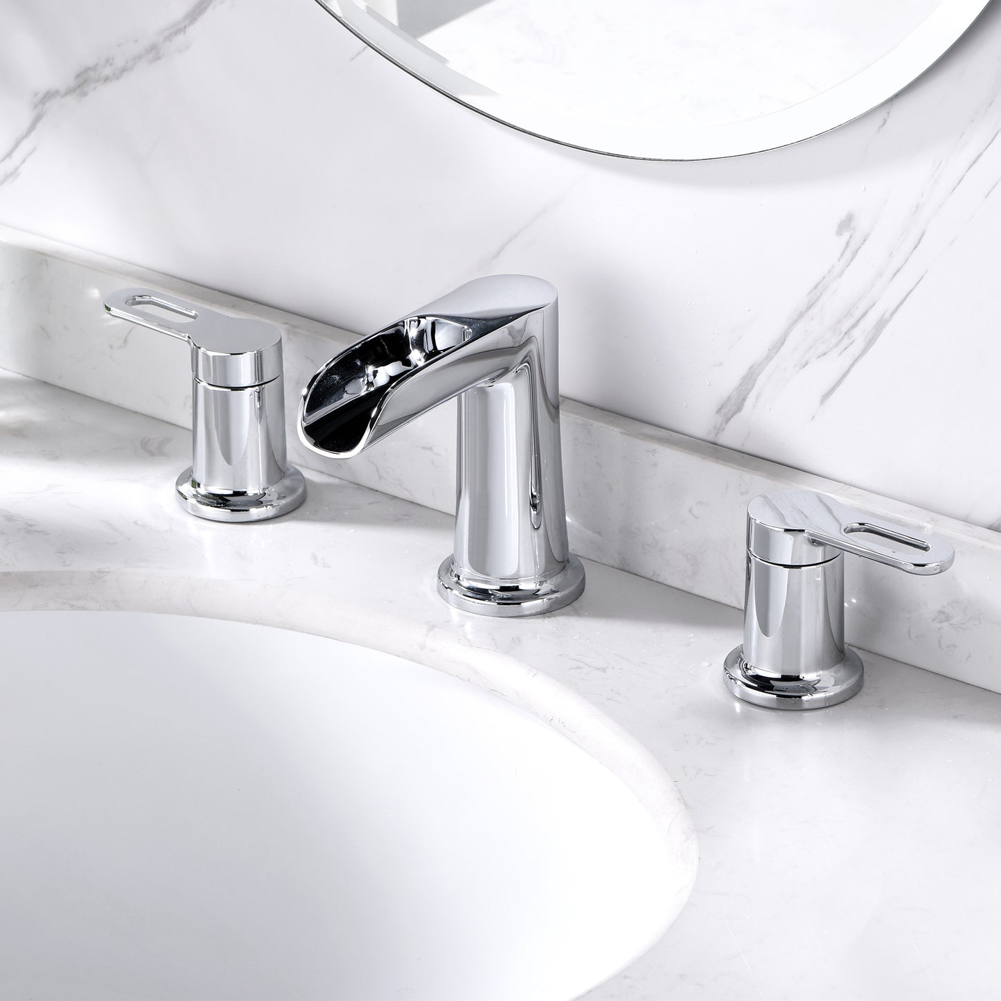 Waterfall 8 in. Widespread 2-Handle Bathroom Faucet in Chrome