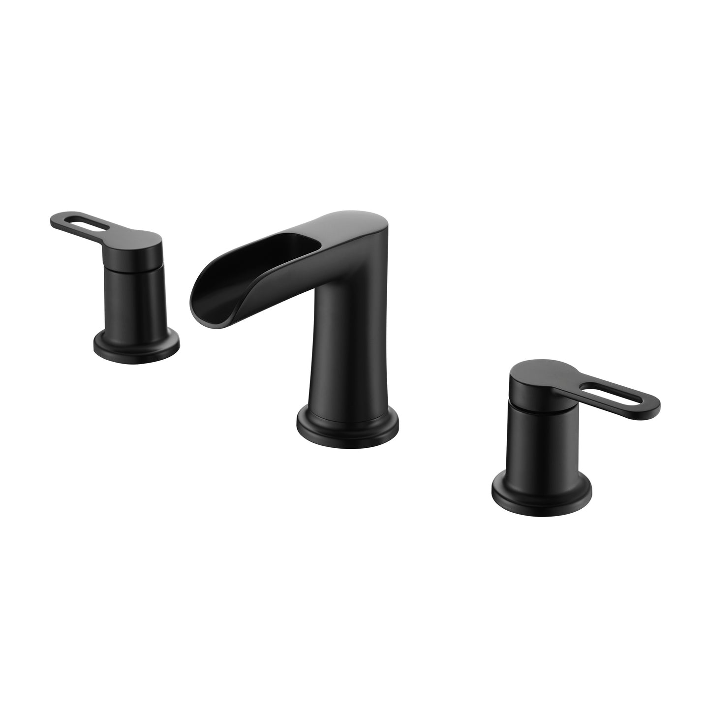 Waterfall 8 in. Widespread 2-Handle Bathroom Faucet in Matte Black