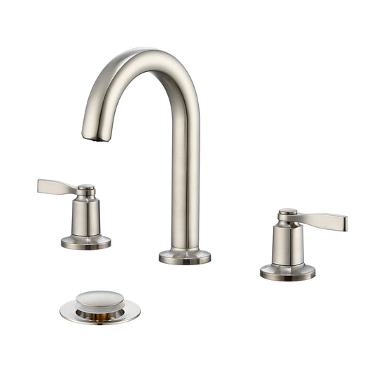 Larko 8 in. Widespread 2-Handle Bathroom Faucet in Brushed Nickel