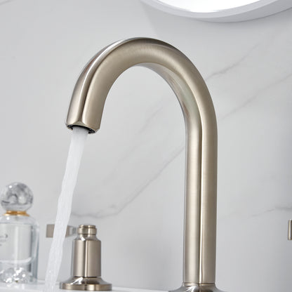 Larko 8 in. Widespread 2-Handle Bathroom Faucet in Brushed Nickel