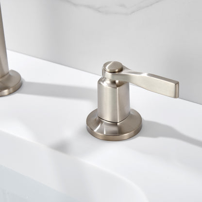 Larko 8 in. Widespread 2-Handle Bathroom Faucet in Brushed Nickel