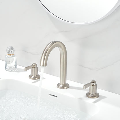 Larko 8 in. Widespread 2-Handle Bathroom Faucet in Brushed Nickel