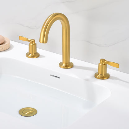 Larko 8 in. Widespread 2-Handle Bathroom Faucet in Brushed Gold