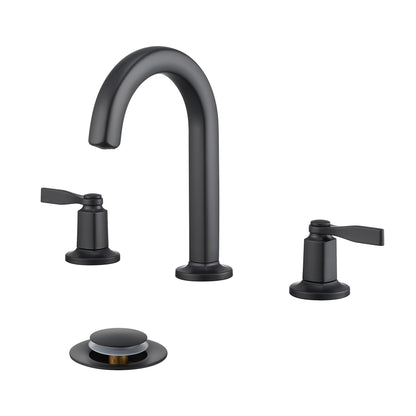 Larko 8 in. Widespread 2-Handle Bathroom Faucet in Matte Black