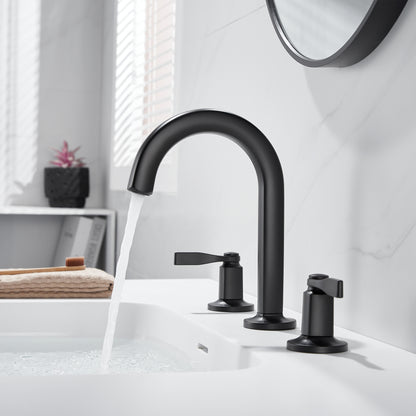 Larko 8 in. Widespread 2-Handle Bathroom Faucet in Matte Black