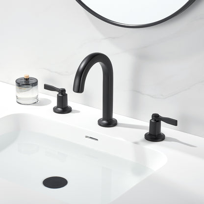 Larko 8 in. Widespread 2-Handle Bathroom Faucet in Matte Black