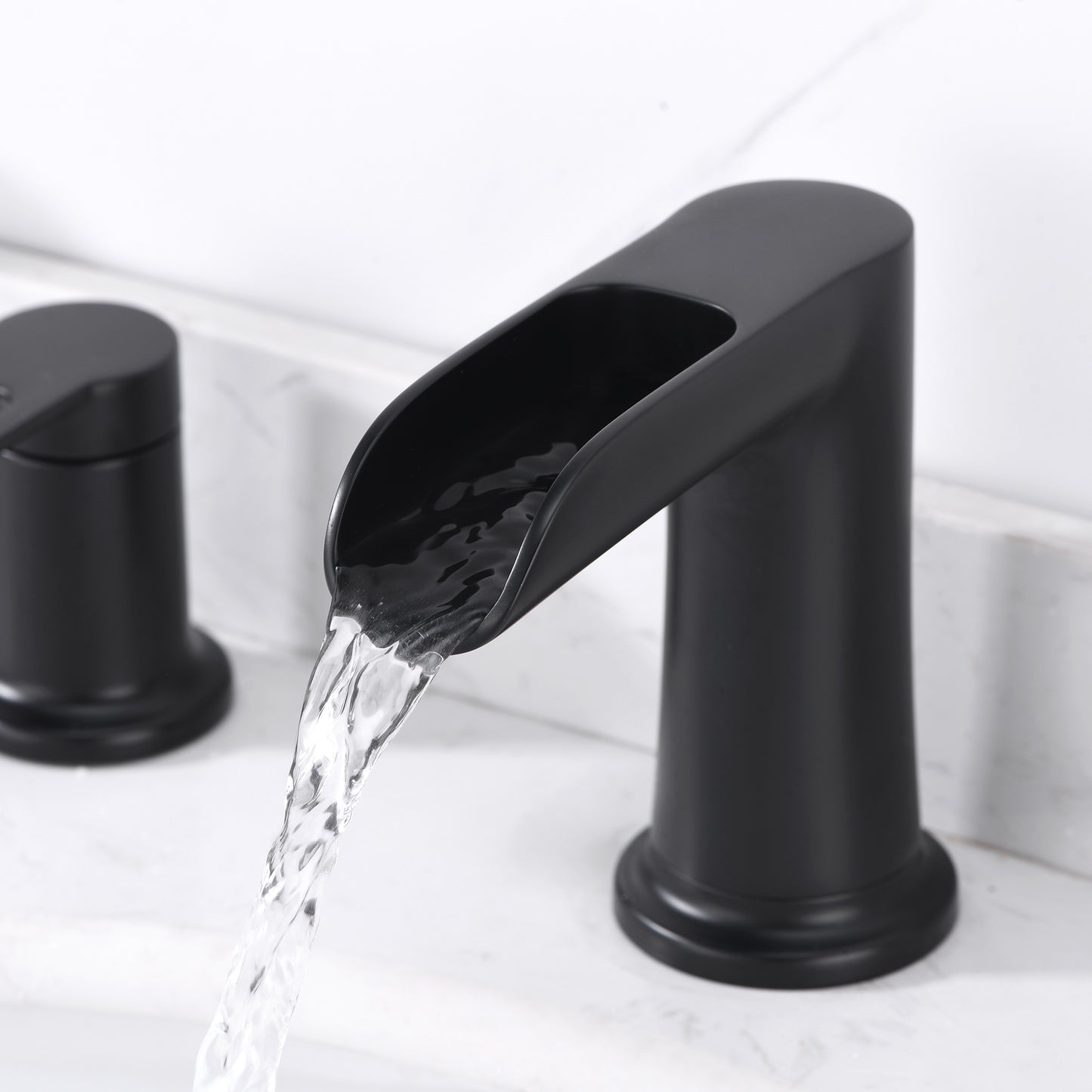 VividFall 8 in. Widespread 2-Handle Bathroom Faucet in Matte Black