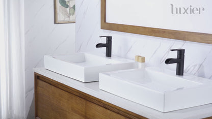 Modern 24 in. Rectangular Bathroom Ceramic Vessel Sink in White